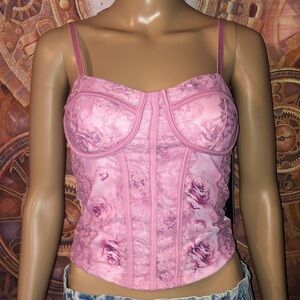 Kohl's Pink Floral Lace Corset